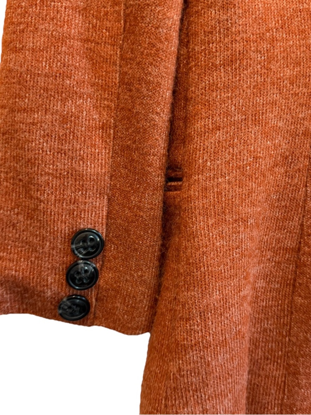 Anthropologie Cartonnier Women’s Small Rust Orange Knit Blazer Jacket Academia - Picture 2 of 11